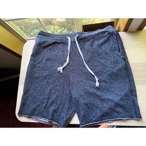 Mossimo Supply Co Mens Medium Blue Marl Sweat Shorts Raw Hem Drawstring Lounge